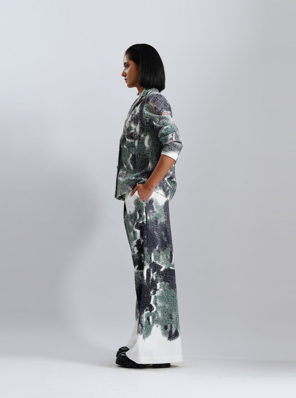 Abstract Print Tailored Blazer