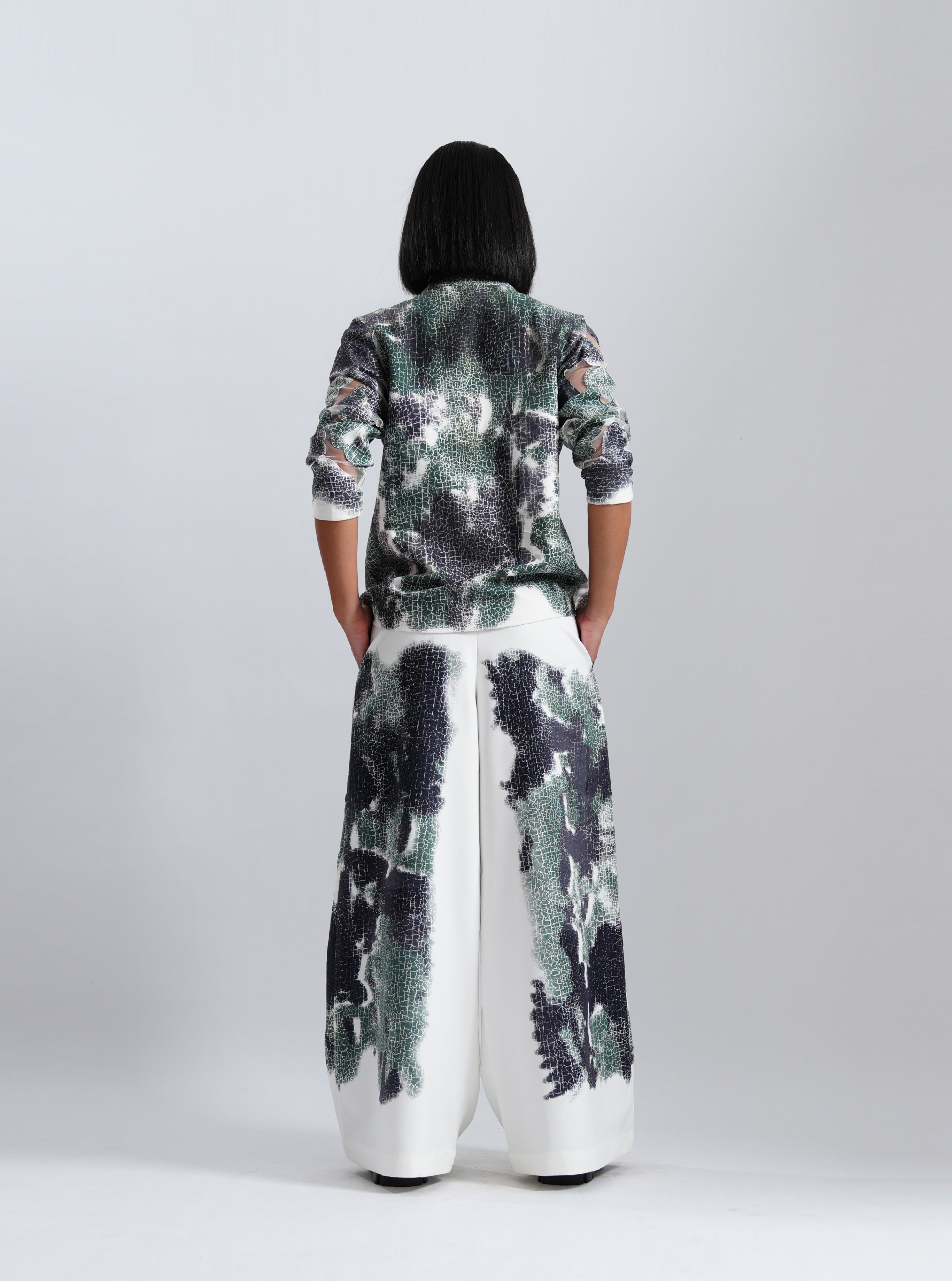 Abstract Print Tailored Blazer