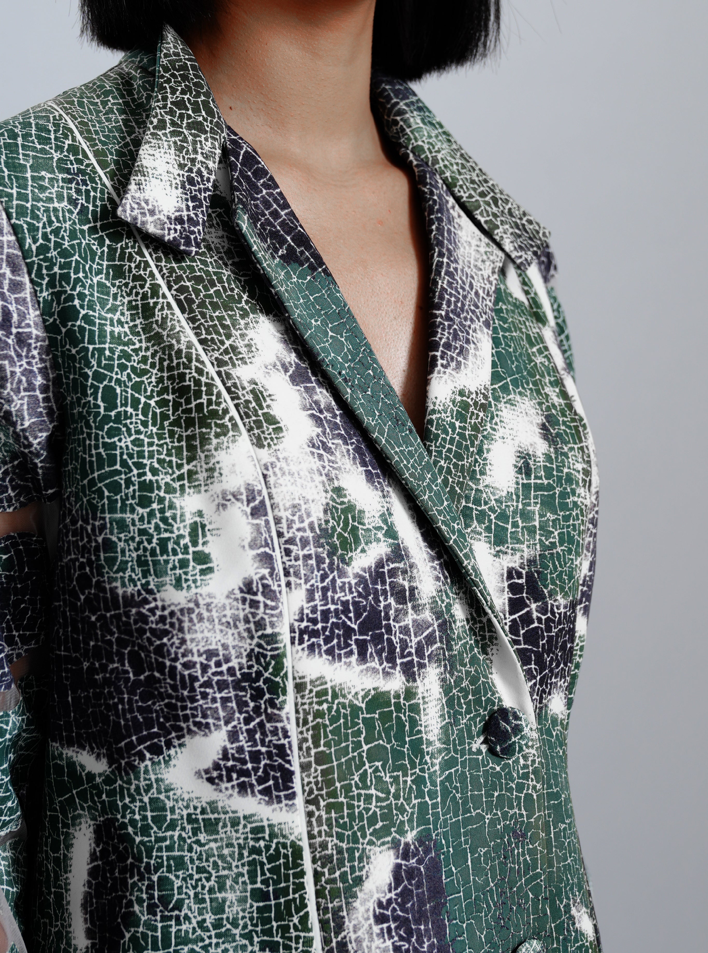 Abstract Print Tailored Blazer