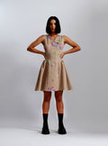 Beige Bloom Fit & Flare Dress