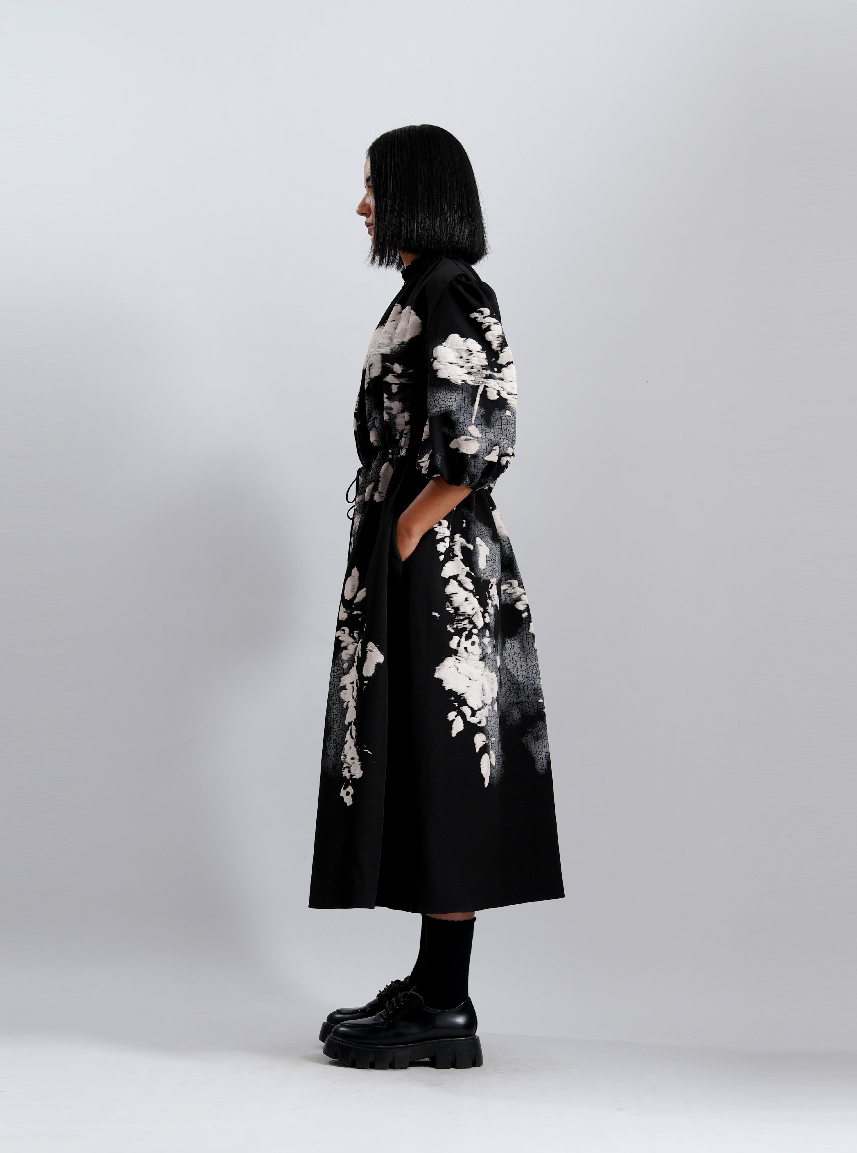 Midnight Bloom Midi Dress