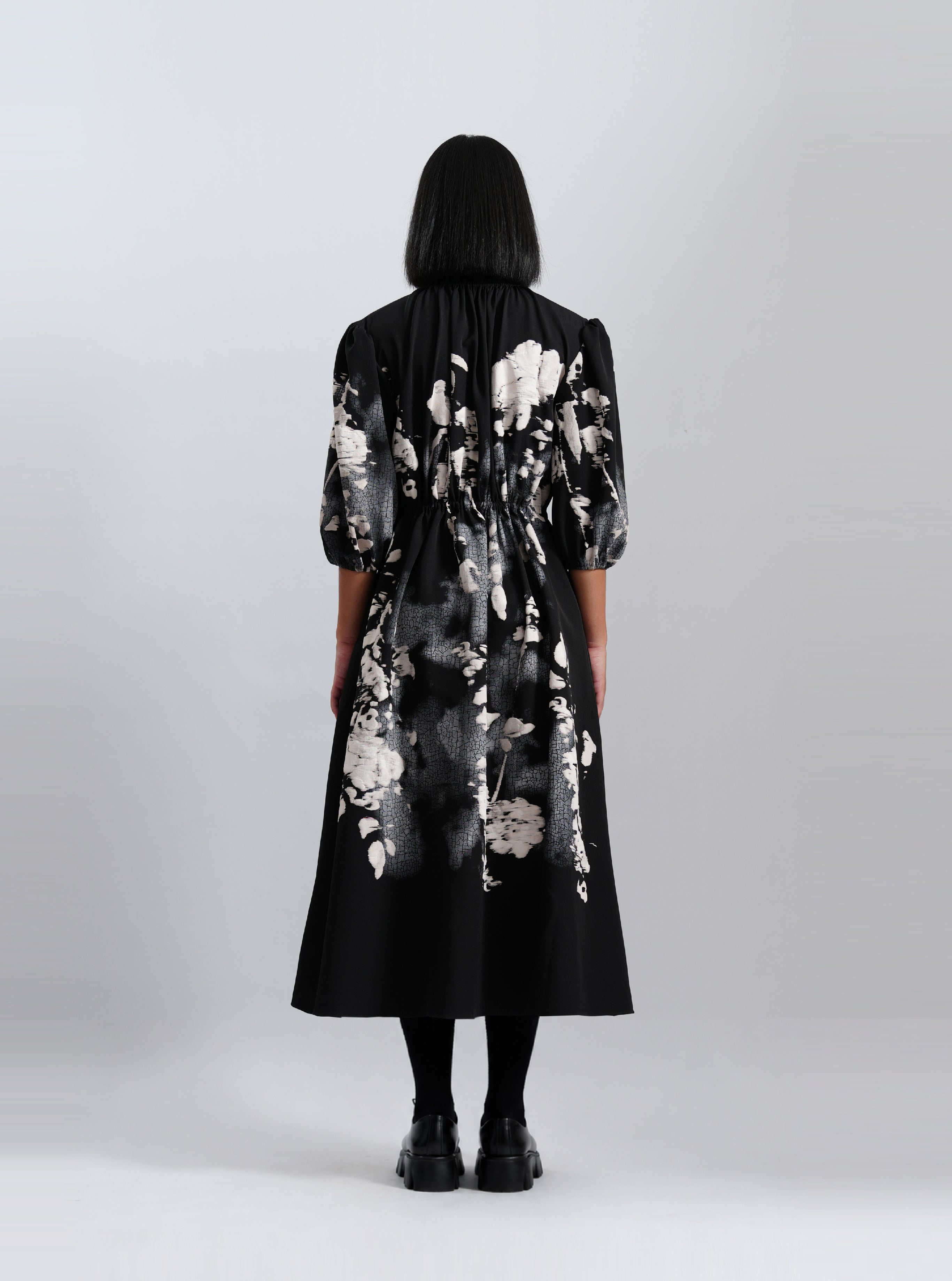 Midnight Bloom Midi Dress