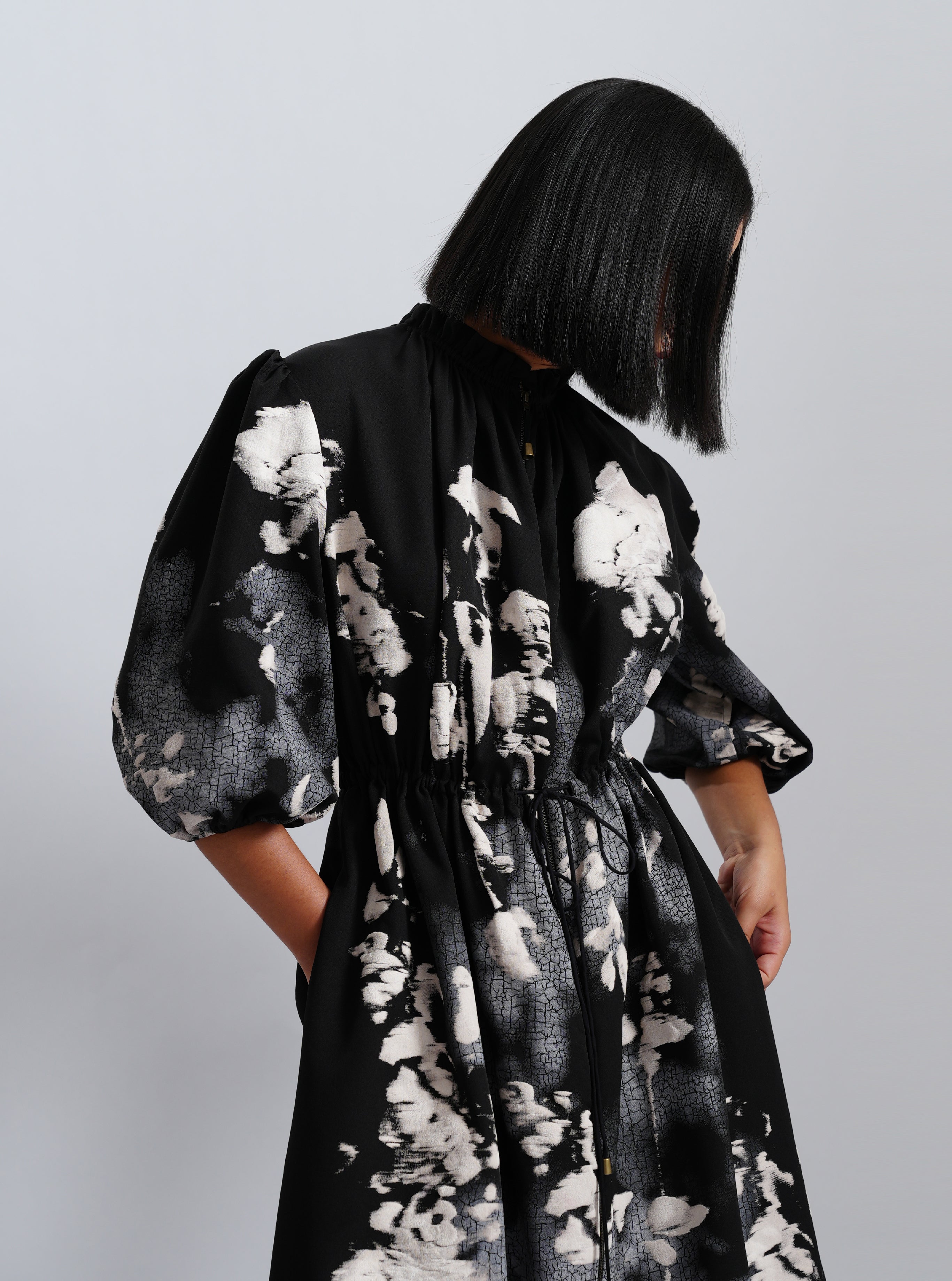 Midnight Bloom Midi Dress